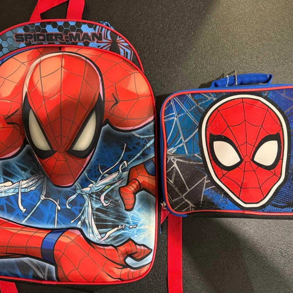 Spider man backpack and lunch box